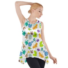 Bacteria Virus Seamless Pattern Side Drop Tank Tunic by Vaneshart