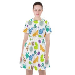 Bacteria Virus Seamless Pattern Sailor Dress by Vaneshart