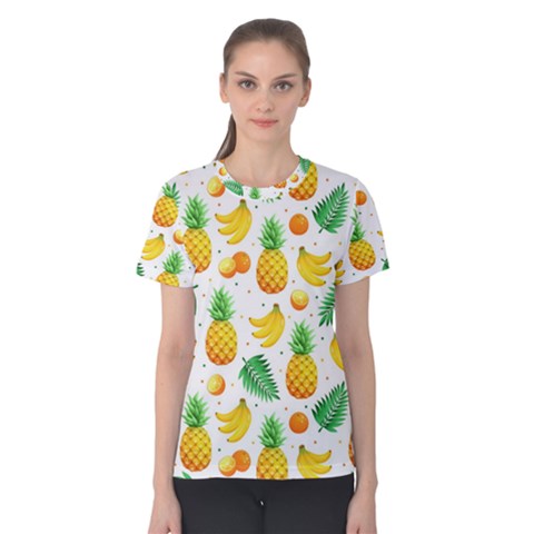 Tropical Fruits Pattern Women s Cotton Tee by Vaneshart