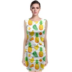 Tropical Fruits Pattern Classic Sleeveless Midi Dress