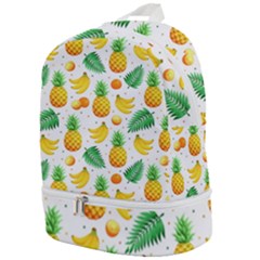 Tropical Fruits Pattern Zip Bottom Backpack by Vaneshart
