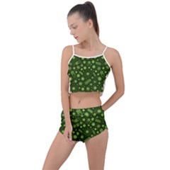 Seamless Pattern With Viruses Summer Cropped Co-ord Set by Vaneshart