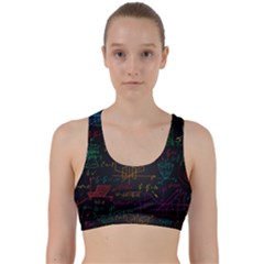 Mathematical Colorful Formulas Drawn By Hand Black Chalkboard Back Weave Sports Bra by Vaneshart