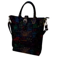 Mathematical Colorful Formulas Drawn By Hand Black Chalkboard Buckle Top Tote Bag by Vaneshart