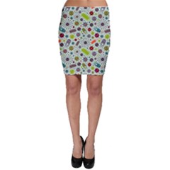 Seamless Pattern With Viruses Bodycon Skirt