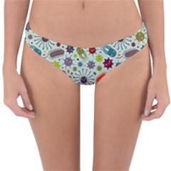 Seamless Pattern With Viruses Reversible Hipster Bikini Bottoms