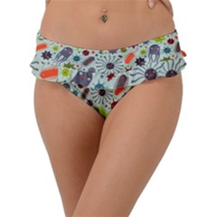 Seamless Pattern With Viruses Frill Bikini Bottom