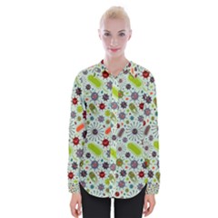 Seamless Pattern With Viruses Womens Long Sleeve Shirt