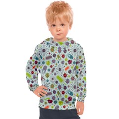 Seamless Pattern With Viruses Kids  Hooded Pullover