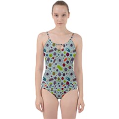 Seamless Pattern With Viruses Cut Out Top Tankini Set