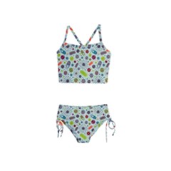 Seamless Pattern With Viruses Girls  Tankini Swimsuit