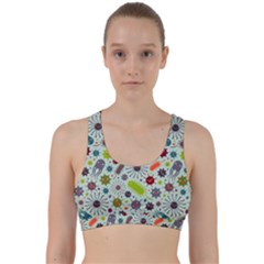 Seamless Pattern With Viruses Back Weave Sports Bra