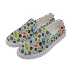 Seamless Pattern With Viruses Women s Canvas Slip Ons