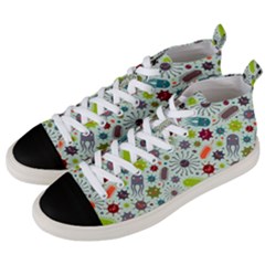 Seamless Pattern With Viruses Men s Mid-top Canvas Sneakers