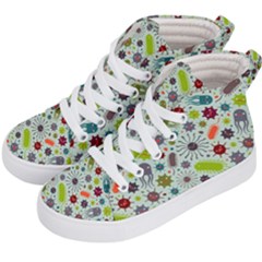 Seamless Pattern With Viruses Kids  Hi-top Skate Sneakers