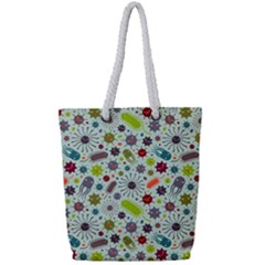 Seamless Pattern With Viruses Full Print Rope Handle Tote (small)