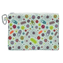 Seamless Pattern With Viruses Canvas Cosmetic Bag (xl)