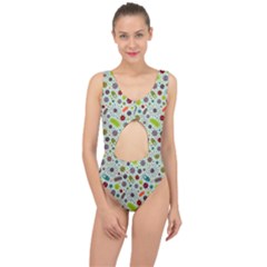 Seamless Pattern With Viruses Center Cut Out Swimsuit