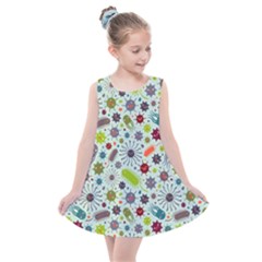 Seamless Pattern With Viruses Kids  Summer Dress by Vaneshart