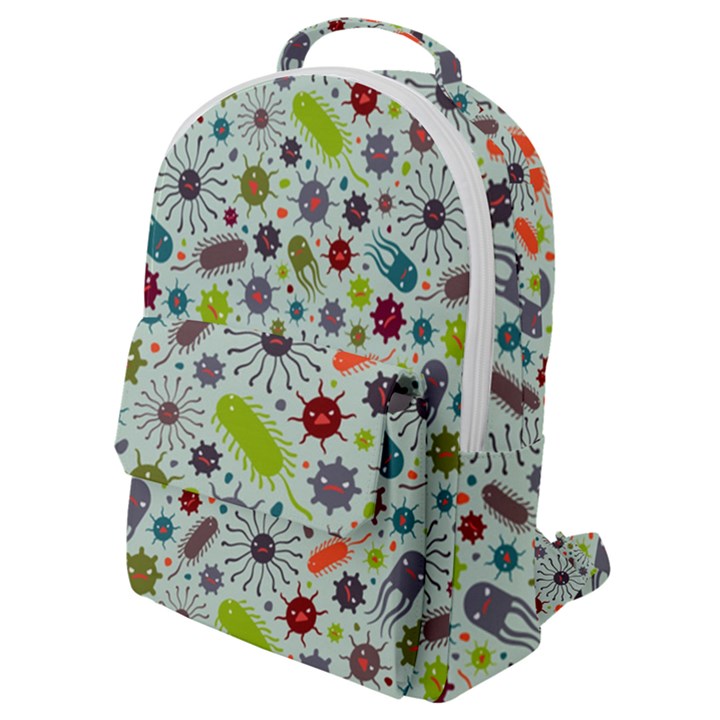 Seamless Pattern With Viruses Flap Pocket Backpack (Small)