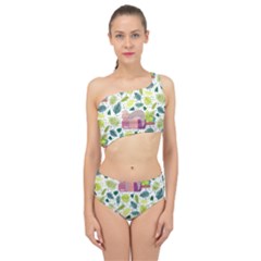 Cute Sloth Sleeping Ice Cream Surrounded By Green Tropical Leaves Spliced Up Two Piece Swimsuit by Vaneshart