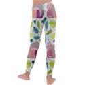 Cute Sloth Sleeping Ice Cream Surrounded By Green Tropical Leaves Kids  Lightweight Velour Leggings View4