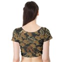 Oriental Traditional Seamless Pattern Dragon Short Sleeve Crop Top View2