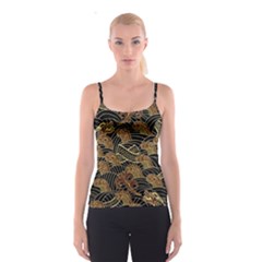 Oriental Traditional Seamless Pattern Dragon Spaghetti Strap Top by Vaneshart