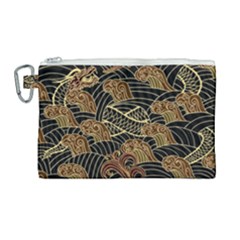 Oriental Traditional Seamless Pattern Dragon Canvas Cosmetic Bag (large) by Vaneshart