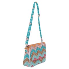 Ethnic Floral Pattern Shoulder Bag With Back Zipper by Vaneshart