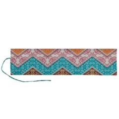 Ethnic Floral Pattern Roll Up Canvas Pencil Holder (l) by Vaneshart