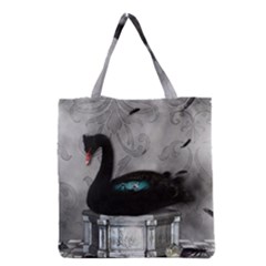 Wonderful Black Swan With Dark Mermaid Grocery Tote Bag