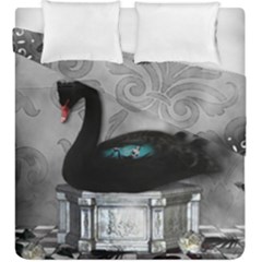 Wonderful Black Swan With Dark Mermaid Duvet Cover Double Side (king Size) by FantasyWorld7