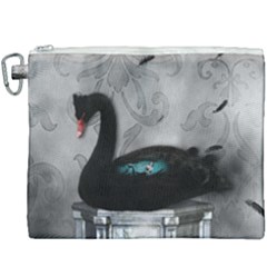 Wonderful Black Swan With Dark Mermaid Canvas Cosmetic Bag (xxxl) by FantasyWorld7