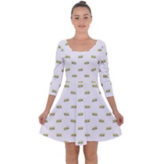 Ant Sketchy Comic Style Motif Pattern Quarter Sleeve Skater Dress by dflcprintsclothing