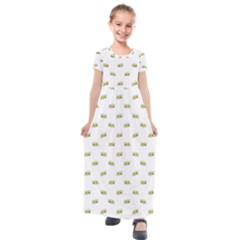 Ant Sketchy Comic Style Motif Pattern Kids  Short Sleeve Maxi Dress by dflcprintsclothing