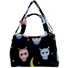 Cute Owl Doodles With Moon Star Seamless Pattern Double Compartment Shoulder Bag by Vaneshart