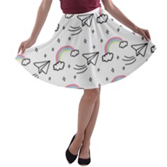 Cute Art Print Pattern A-line Skater Skirt