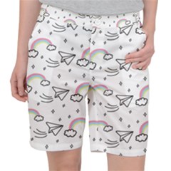 Cute Art Print Pattern Pocket Shorts