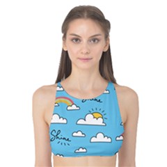 Sky Pattern Tank Bikini Top by Vaneshart