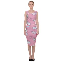 Cute Unicorn Seamless Pattern Sleeveless Pencil Dress