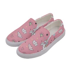 Cute Unicorn Seamless Pattern Women s Canvas Slip Ons by Vaneshart