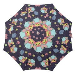 Owl Stars Pattern Background Straight Umbrellas