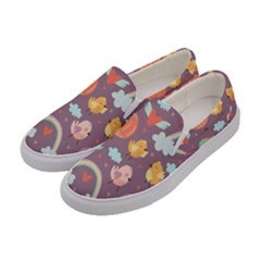 Cute Seamless Pattern With Doodle Birds Balloons Women s Canvas Slip Ons by Vaneshart