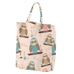 Seamless Pattern Owls Dream Cute Style Fabric Giant Grocery Tote by Vaneshart