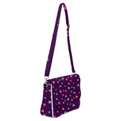 Colorful Stars Hearts Seamless Vector Pattern Shoulder Bag With Back Zipper by Vaneshart