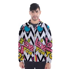 Vector Romantic Love Seamless Pattern Men s Windbreaker