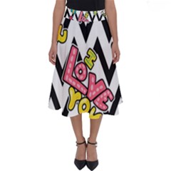 Vector Romantic Love Seamless Pattern Perfect Length Midi Skirt