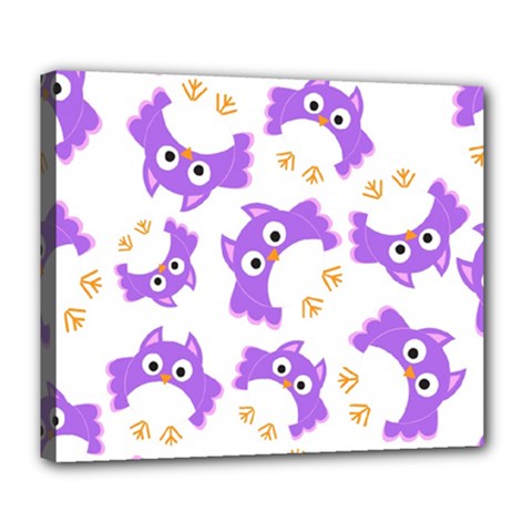 Purple Owl Pattern Background Deluxe Canvas 24  X 20  (stretched) by Vaneshart