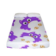 Purple Owl Pattern Background Fitted Sheet (full/ Double Size)